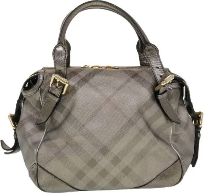 Burberry Vintage Pre-owned Leather shoulder-bags Grijs Dames