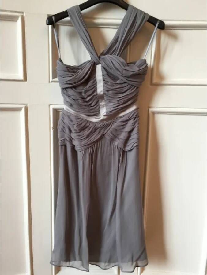 Burberry Vintage Pre-owned Silk dresses Grijs Dames