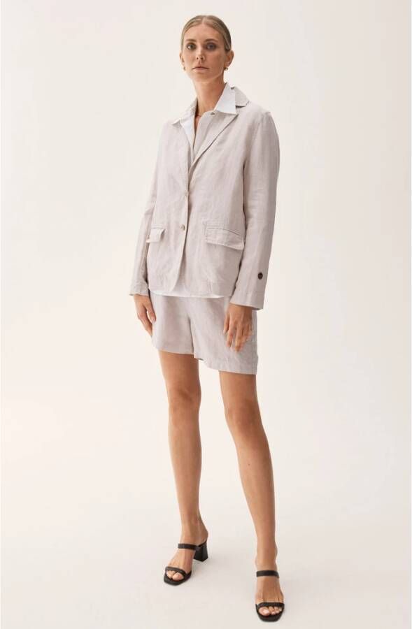 Busnel Pamela Linnen Blazer Beige Dames