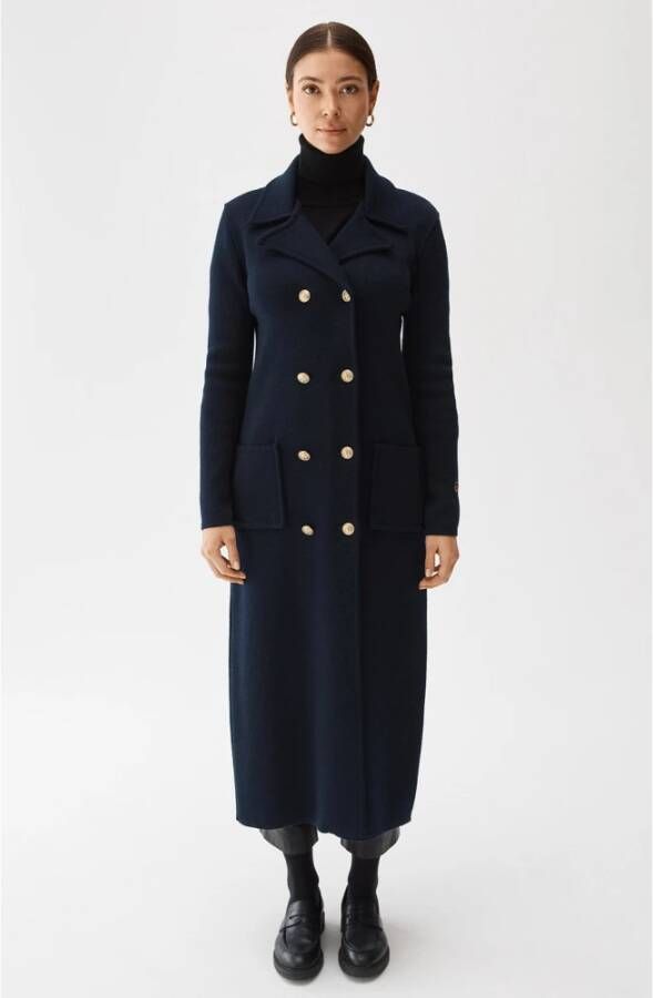 Busnel Double-Breasted Coats Blauw Dames