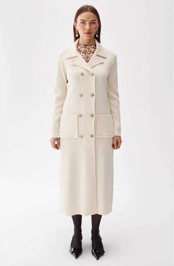 Busnel Double-Breasted Coats Wit Dames