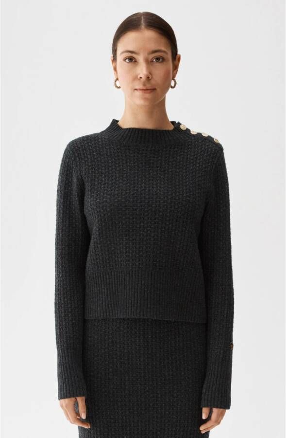Busnel Garmia Sweater Antracite Herfst Winter Collectie Grijs Dames