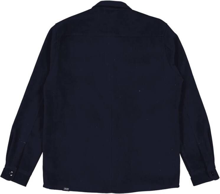 Butcher of Blue Andor Zip Overshirt Stijlvol en Functioneel Blauw Heren