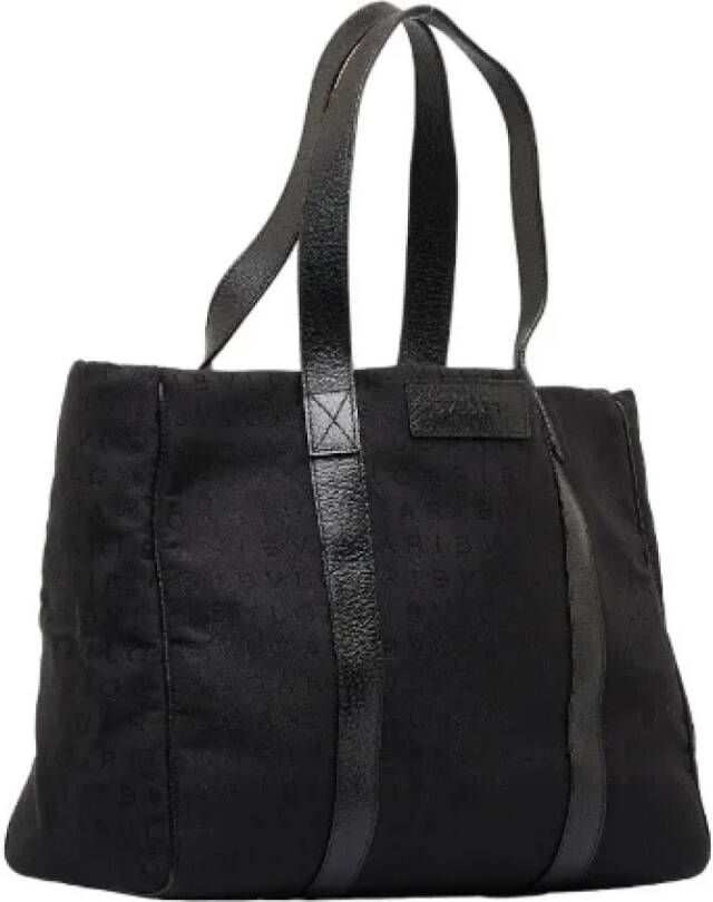 Bvlgari Vintage Authentieke Zwarte Canvas Bvlgari Tote Black Dames