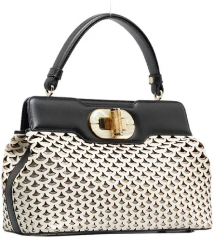 Bvlgari Vintage Multicolor Leren Bvlgari Tas Beige Dames