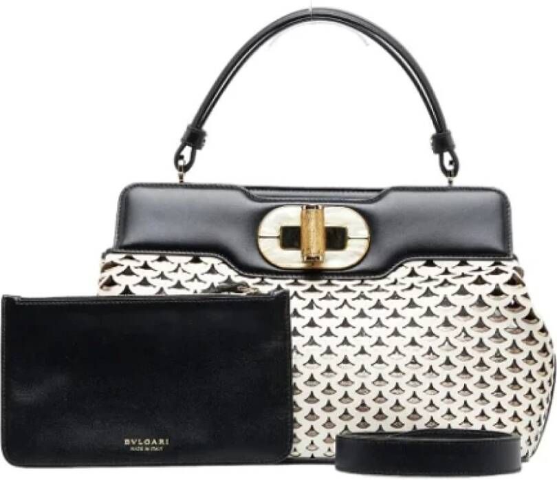 Bvlgari Vintage Multicolor Leren Bvlgari Tas Beige Dames