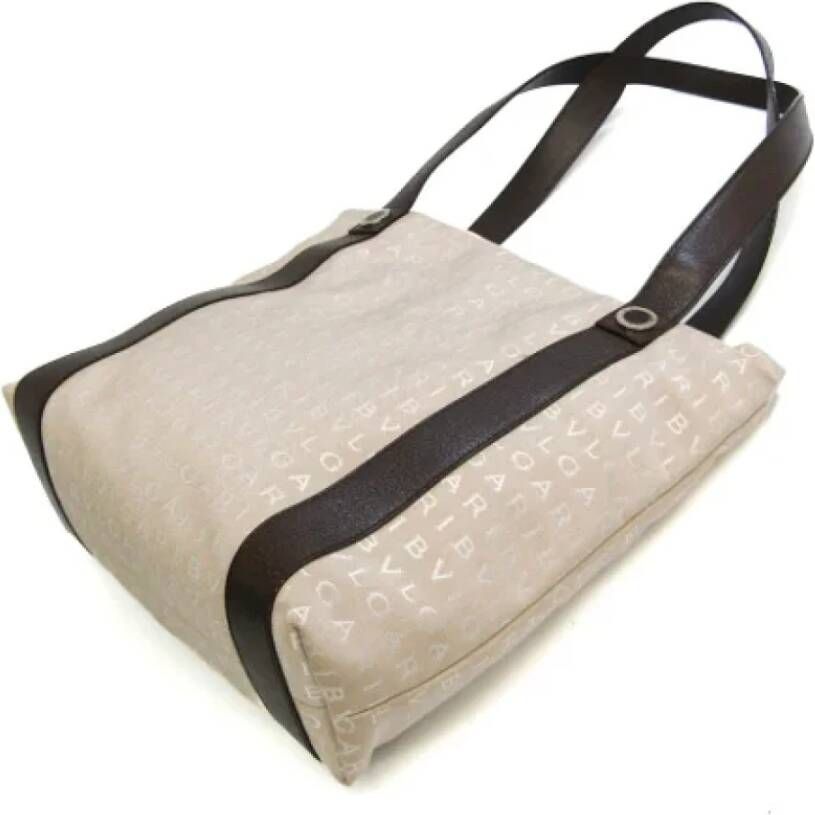 Bvlgari Vintage Pre-owned Canvas shoulder-bags Beige Dames