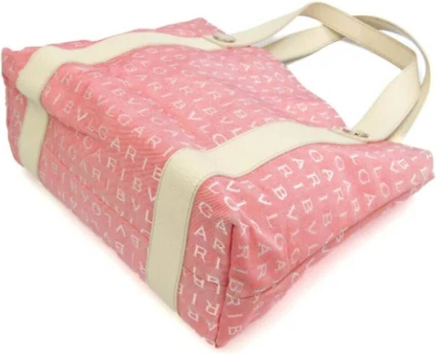 Bvlgari Vintage Pre-owned Canvas shoulder-bags Roze Dames