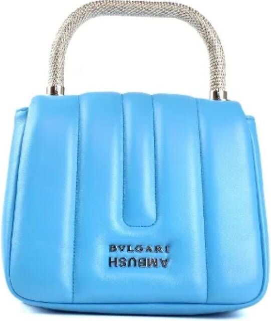 Bvlgari Vintage Pre-owned Leather handbags Blue Dames