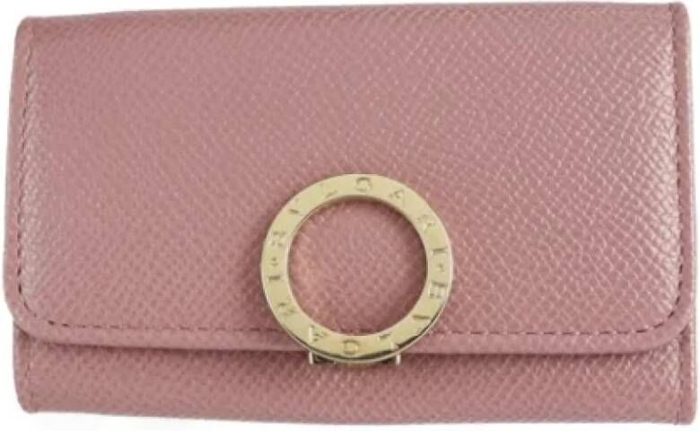Bvlgari Vintage Pre-owned Leather key-holders Roze Dames