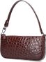 By FAR Rachel Crocodile Embossed Shoulder Bag Bruin Dames - Thumbnail 4