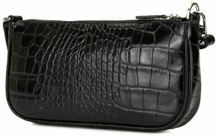 By FAR Rachel Croco Embossed Leather Tas Zwart Dames