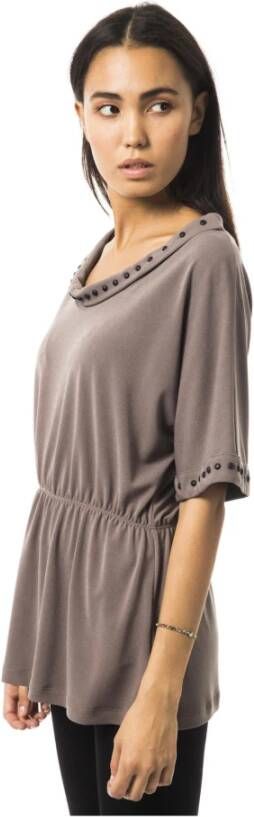Byblos Gray Polyester Tops & T-Shirt Grijs Dames