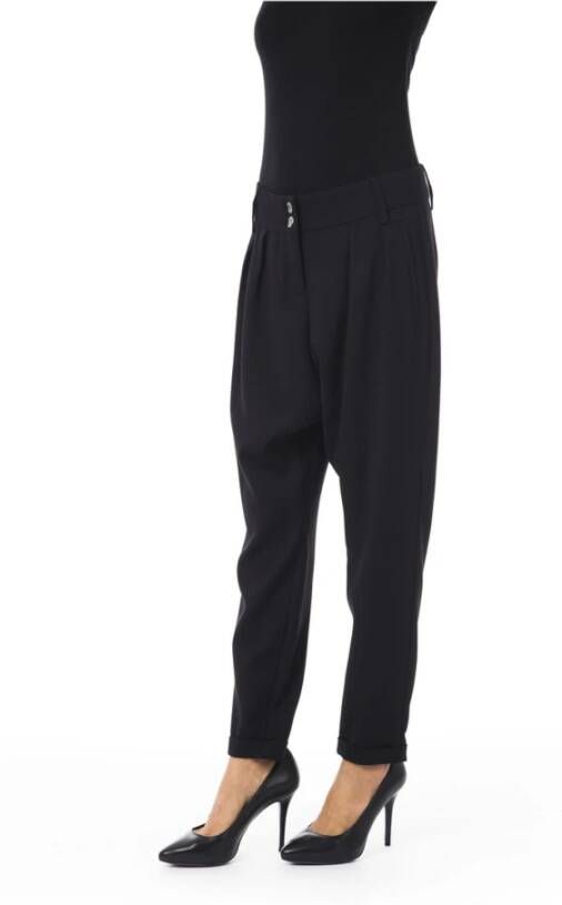 Byblos Oversized Broek met Amerikaanse Zakken Zwart Dames
