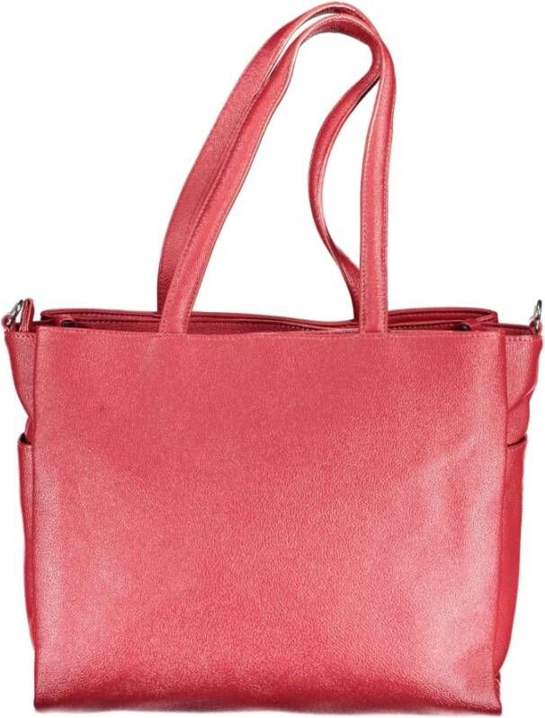 Byblos Rode Polyurethaan Handtas met Schouderhandvatten en Afneembare Kettingriem Rood Dames