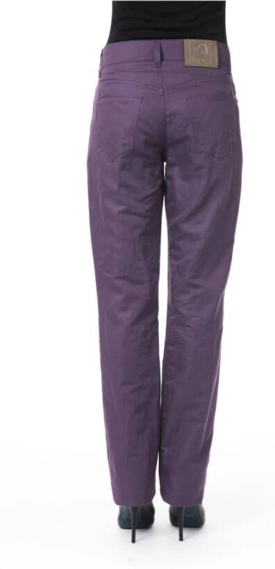 Byblos Violet Cotton Jeans & Pant Paars Dames
