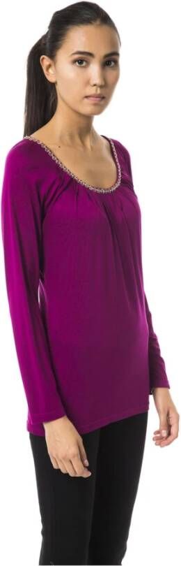 Byblos Violet Viscose Tops & T-Shirt Paars Dames