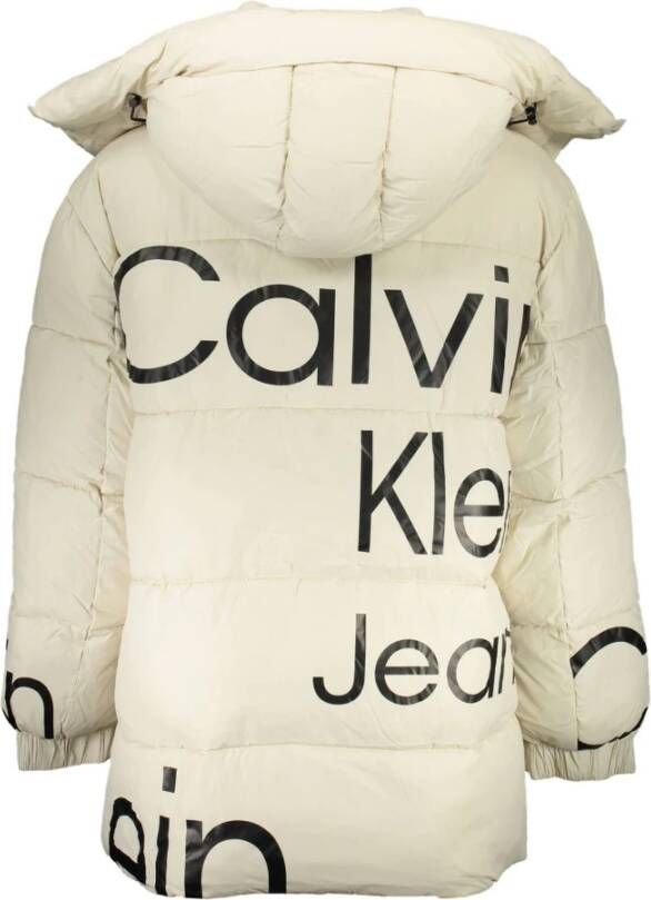 Calvin Klein Beige Polyester Jas met Afneembare Capuchon Beige Heren