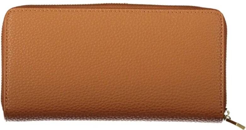 Calvin Klein Bruine Polyester Portemonnee met Meerdere Compartimenten Bruin Dames