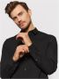 Calvin Klein Zwarte katoenen shirt slim fit Italiaanse kraag Black Heren - Thumbnail 4