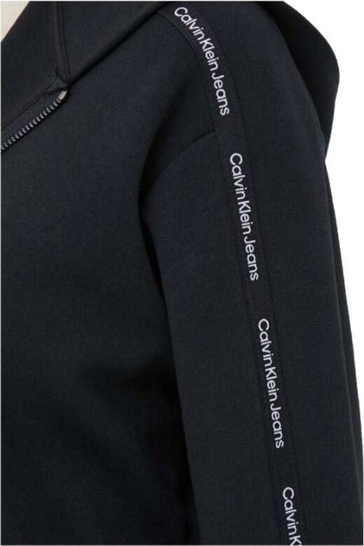 Calvin Klein Crop Zip Hoodie met Logo Black Dames