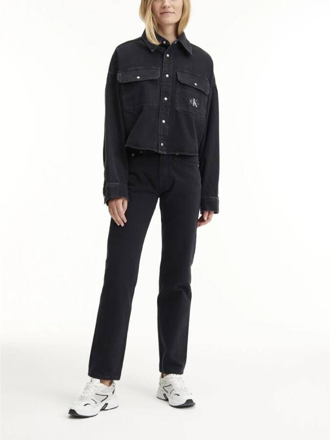 Calvin Klein Jeans blouse OVERSIZED CROP ROUNDED HEM SHIRT - Foto 3