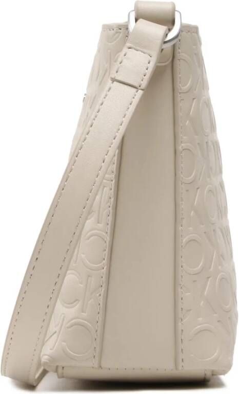 Calvin Klein Geborduurde Crossbody Tas Beige Dames