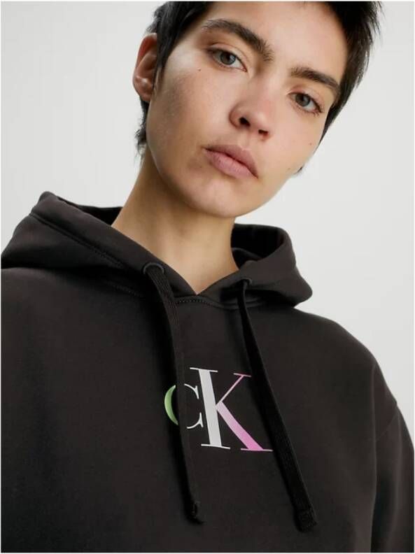 Calvin Klein Gedrukte logo hoodie Zwart Dames