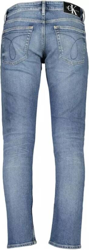 Calvin Klein Gewassen Blauwe Katoenen Jeans met Logodetail Blauw Heren