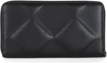 Calvin Klein Gewatteerde portemonnee met logo plaatje Black Dames