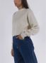 Calvin Klein Ontspannen ivoorkleurige geribbelde trui met hoge nek en geborduurde mouw White Dames - Thumbnail 4