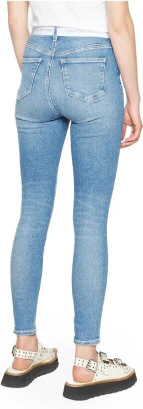 Calvin Klein Jeans Dames Blauwe Jeans Ritssluiting en Knoopsluiting Blauw Dames