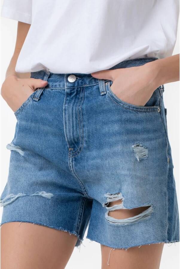 Calvin Klein Jeans Denim Shorts Blauw Dames