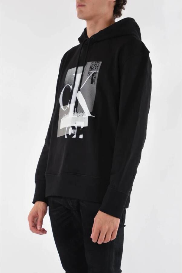 Calvin Klein Jeans Hoodie met logo Zwart Heren