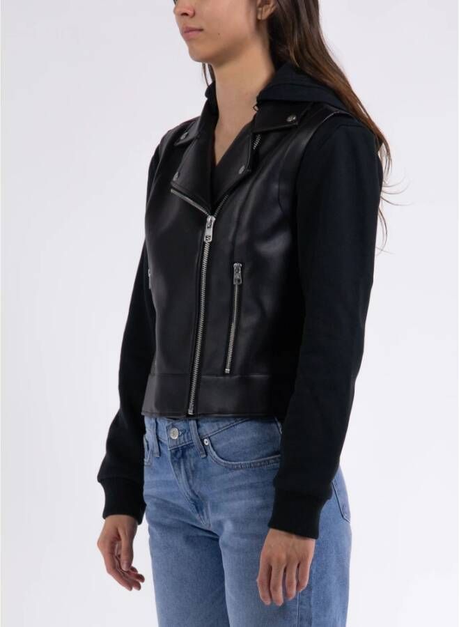 Calvin Klein Jeans Leather Jackets Zwart Dames