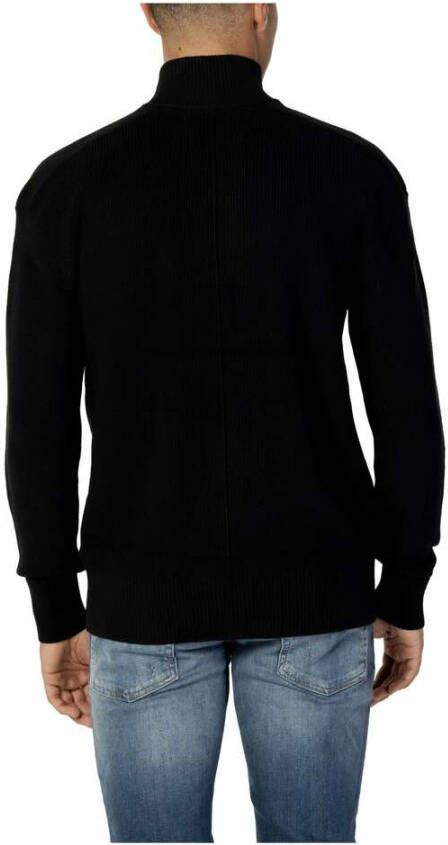 Calvin Klein Jeans Men& Cardigan In Black Zwart Heren