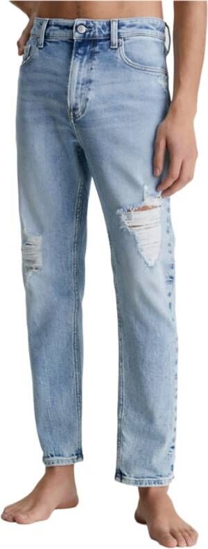 Calvin Klein Jeans Straight Trousers Blauw Heren