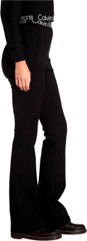 Calvin Klein Jeans Zwarte broek met logoband Zwart Dames