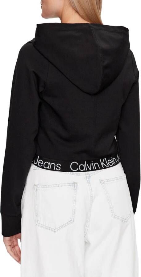 Calvin Klein Jeans Zwarte Logo Hoodie Truien Zwart Dames