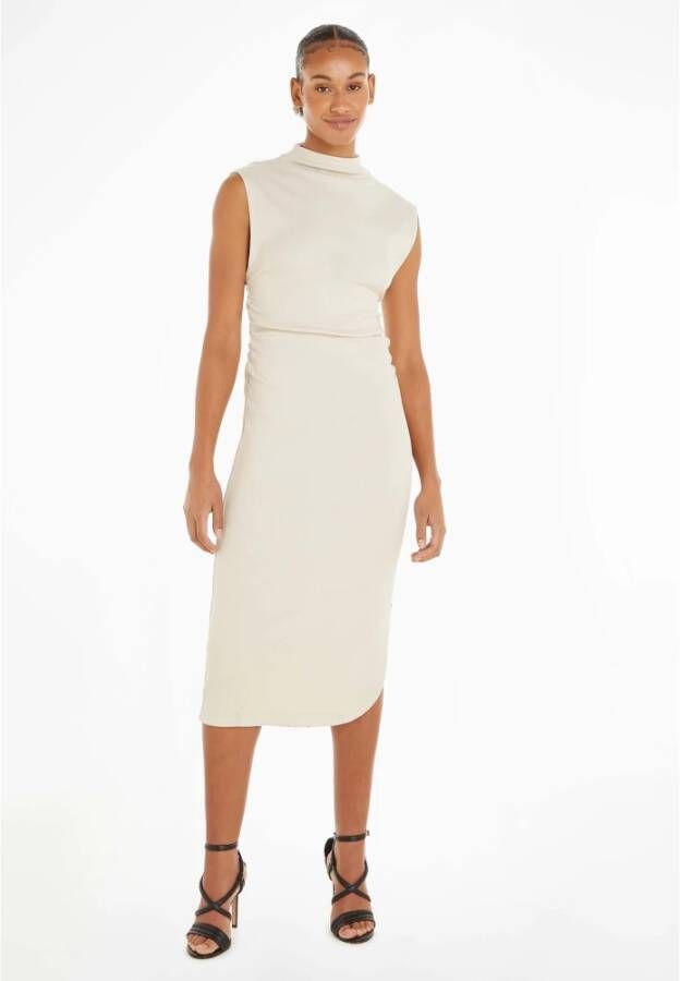 Calvin Klein jurk ecru J20J221396 ACF Beige Dames