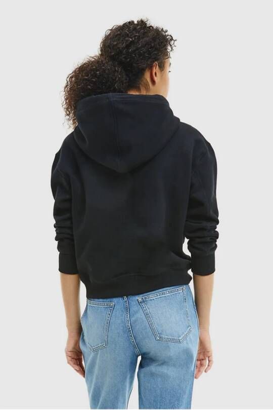 Calvin Klein Korte Fleece-gevoerde Sweatshirt Black Dames