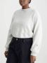 Calvin Klein Ontspannen ivoorkleurige geribbelde trui met hoge nek en geborduurde mouw White Dames - Thumbnail 2