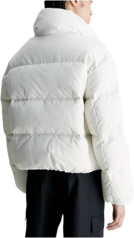 Calvin Klein Korte pufferjas met verantwoorde donsvulling en relaxte pasvorm Wit Dames