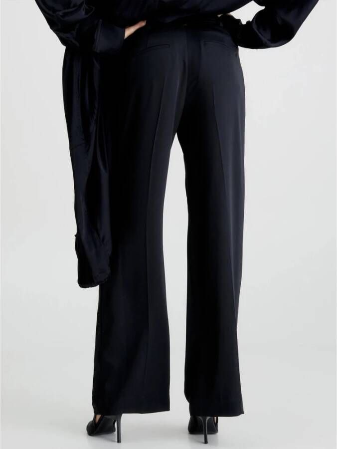 Calvin Klein Leather Trousers Zwart Dames