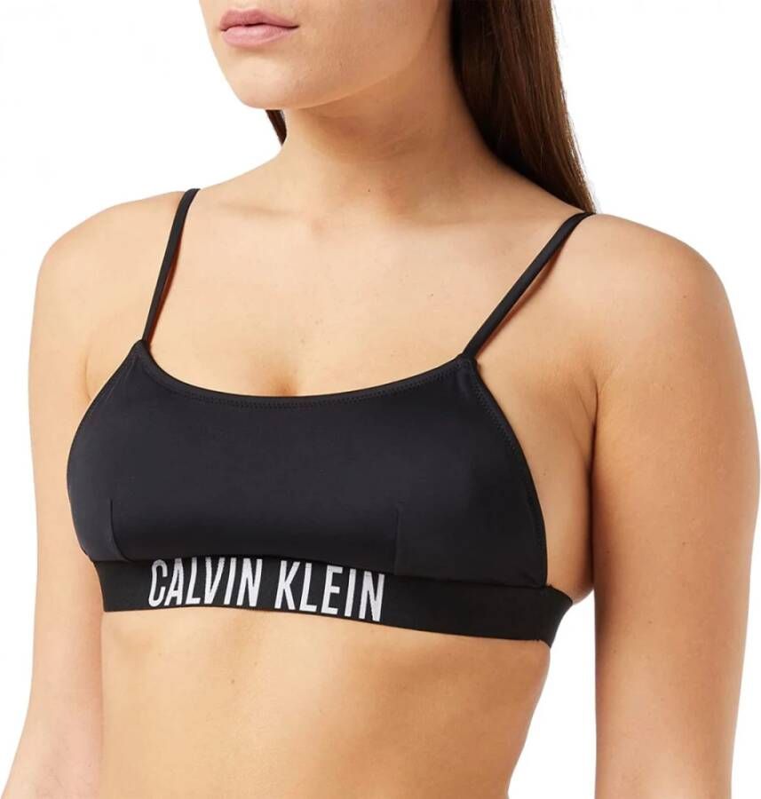 Calvin Klein Zwarte Bandeau Badpak met Verstelbare Bandjes Black Dames