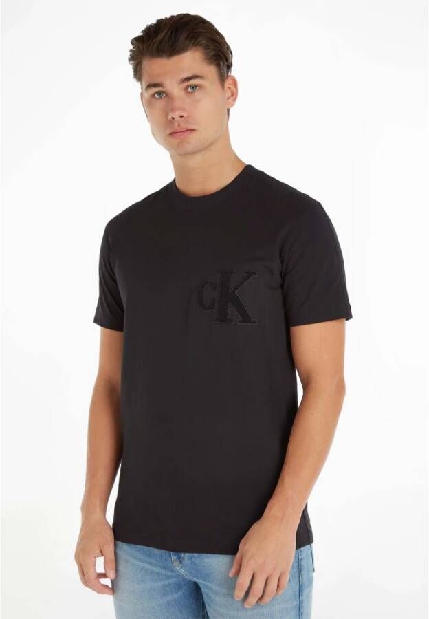 Calvin Klein Logo T-shirt zwart J30J323492 BEH Zwart Heren