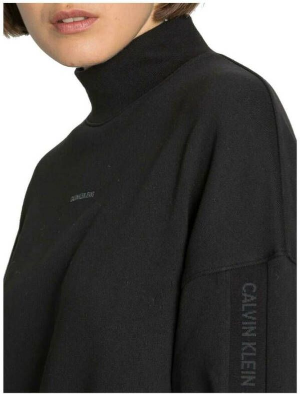 Calvin Klein logo trim Mockek jurk Zwart Dames