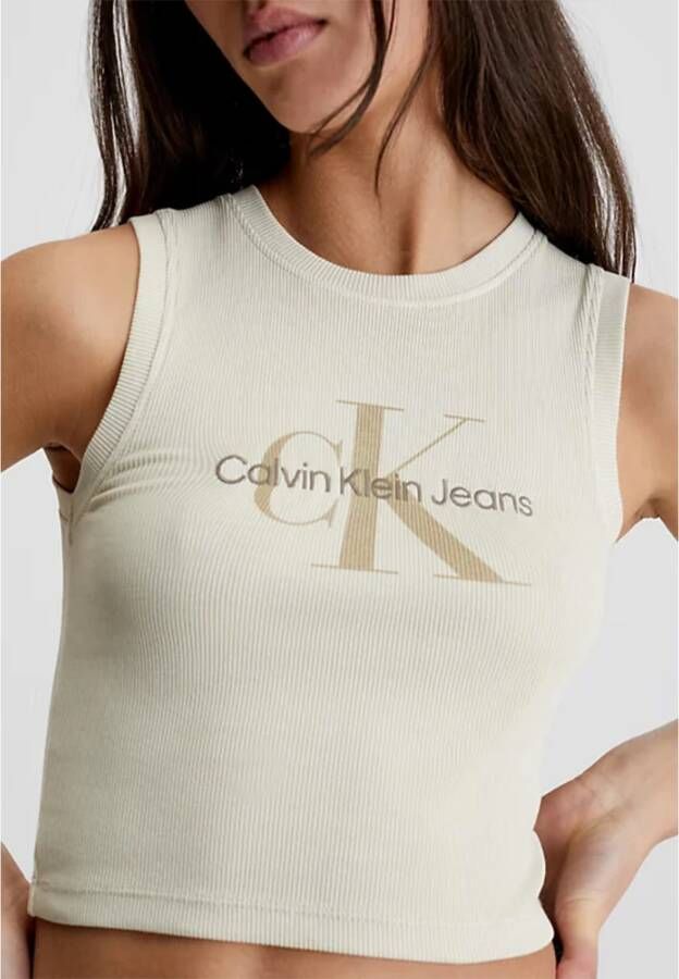Calvin Klein Monogram Top Beige J20J221564 ACI Beige Dames