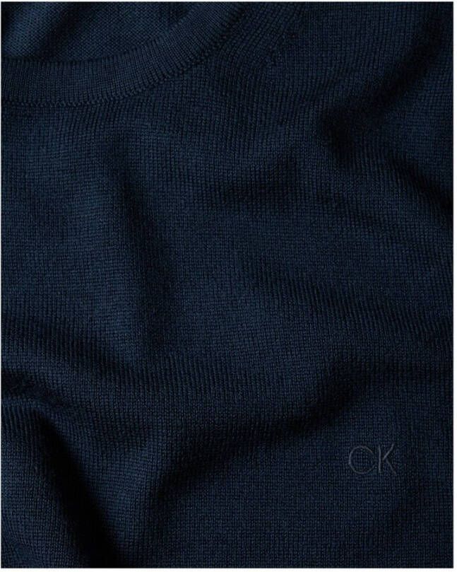 Calvin Klein Ronde hals gekweek Blauw Heren