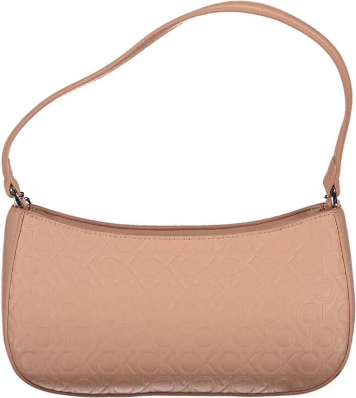 Calvin Klein Roze Polyester Handtas met Ketting- en Schouderhandvatten Roze Dames